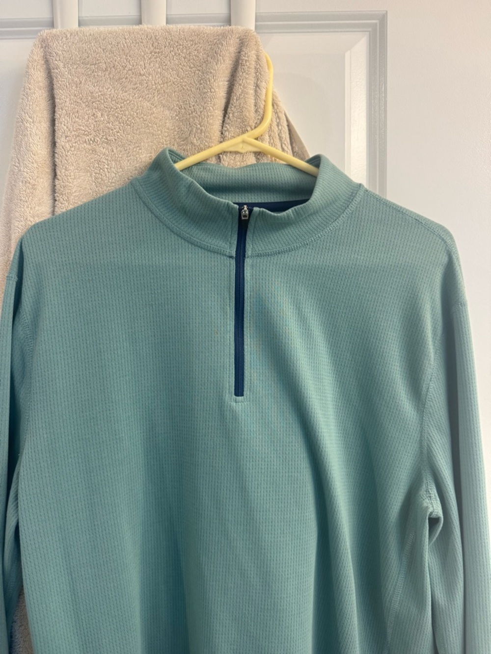 J Crew Men's Quarter-Zip Performance Sweater - Seafoam Green